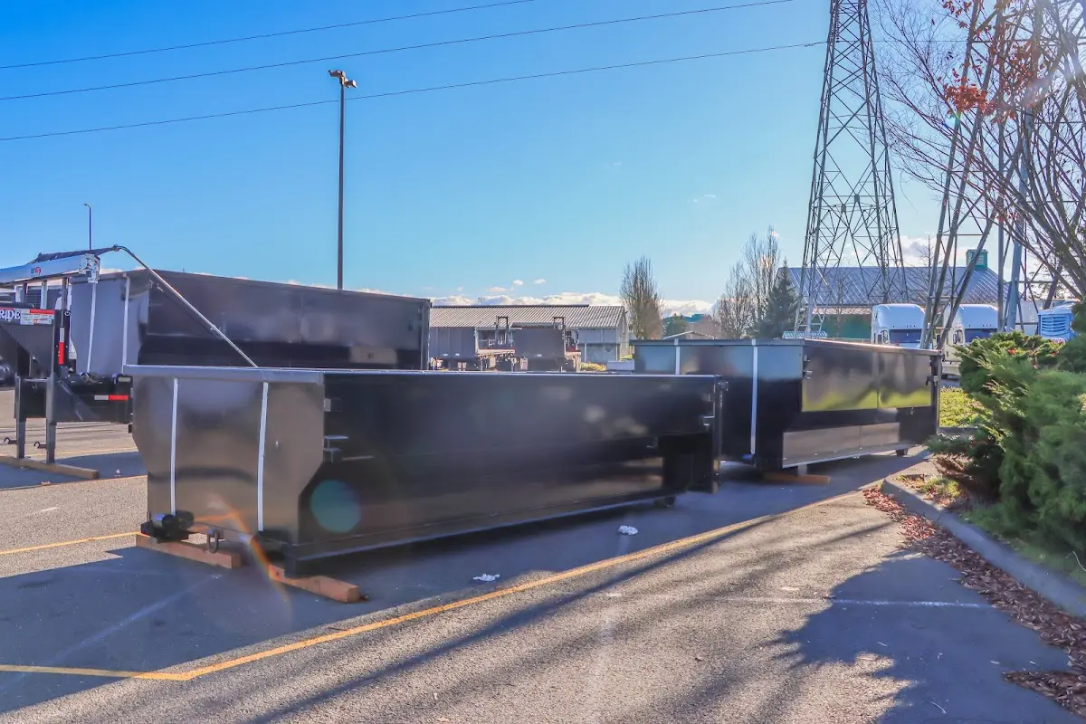 Roll-off dumpster ready for waste disposal at job site for Roofing Dumpster Rental in Little Egg Harbor